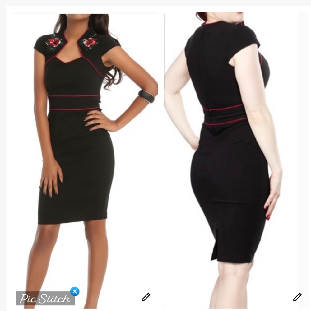 Hell Bunny Hibiscus Vixen Pencil Dress VLV